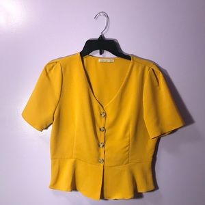 Yellow button up